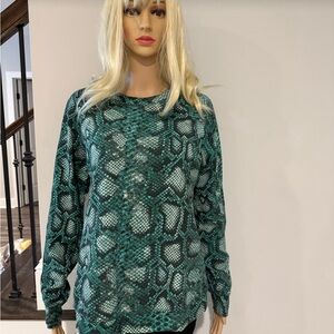 Altuzarra for Target Emerald Snake-Print Long Sleeve Top